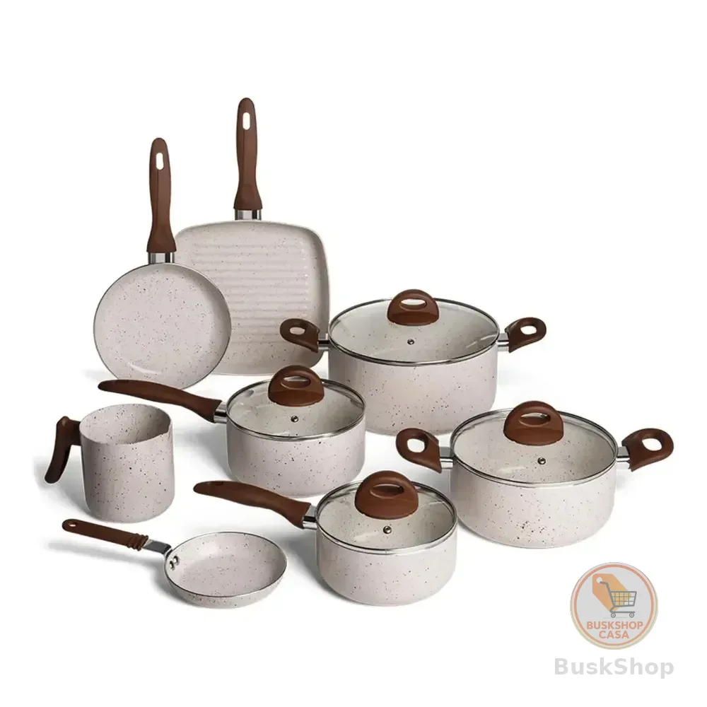 Conj De Panelas 8 Peças Ceramic Life Smart Plus Vanilla - Brinox Baunilha