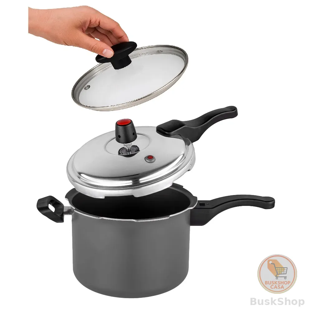 Panela De Pressao 4,5 litros Antiaderente Kit Convencional Tampa Vidro