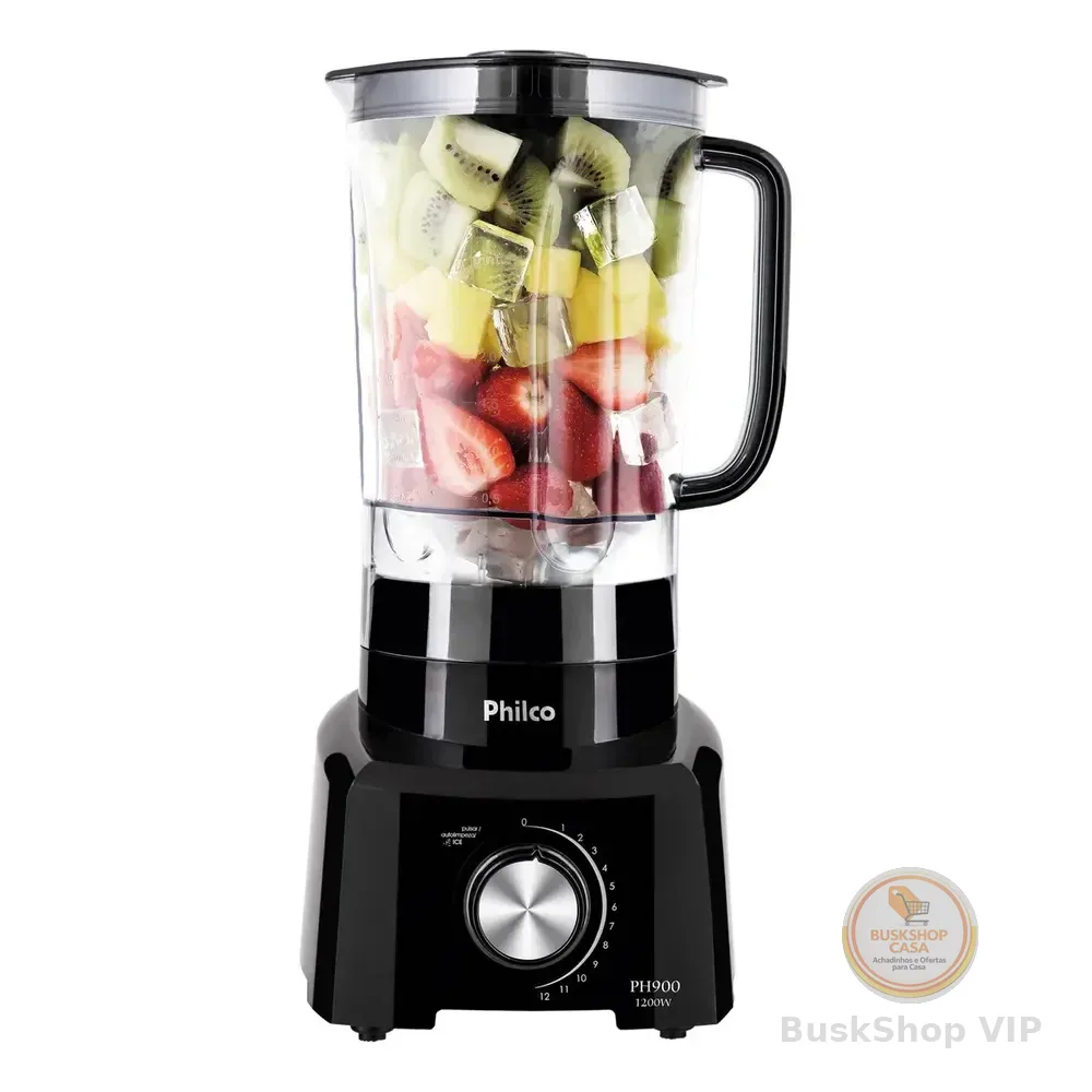 Liquidificador Philco 1200w 3l 12 Velocidades Preto Ph900 220v