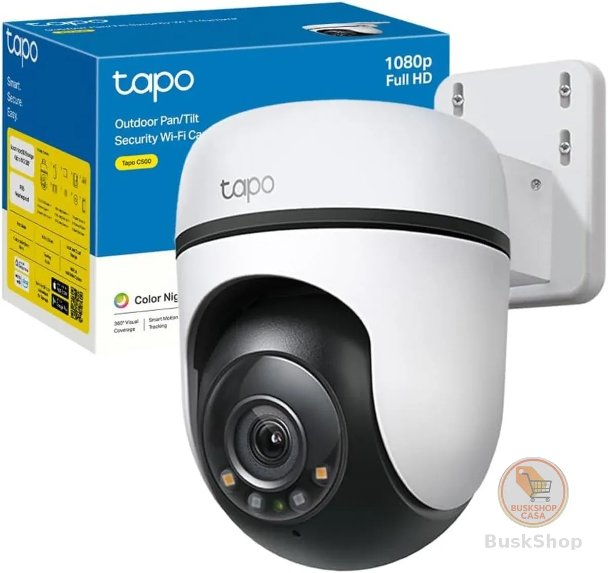 Camera de Segurança wifi Externa TP-Link Tapo C500, Color Night Vision(New), 1080p Full HD, 360° de Alcance, Visão Noturna, a prova d´água IP65, Áudio de Duas Vias, Compatível com Alexa, 512G