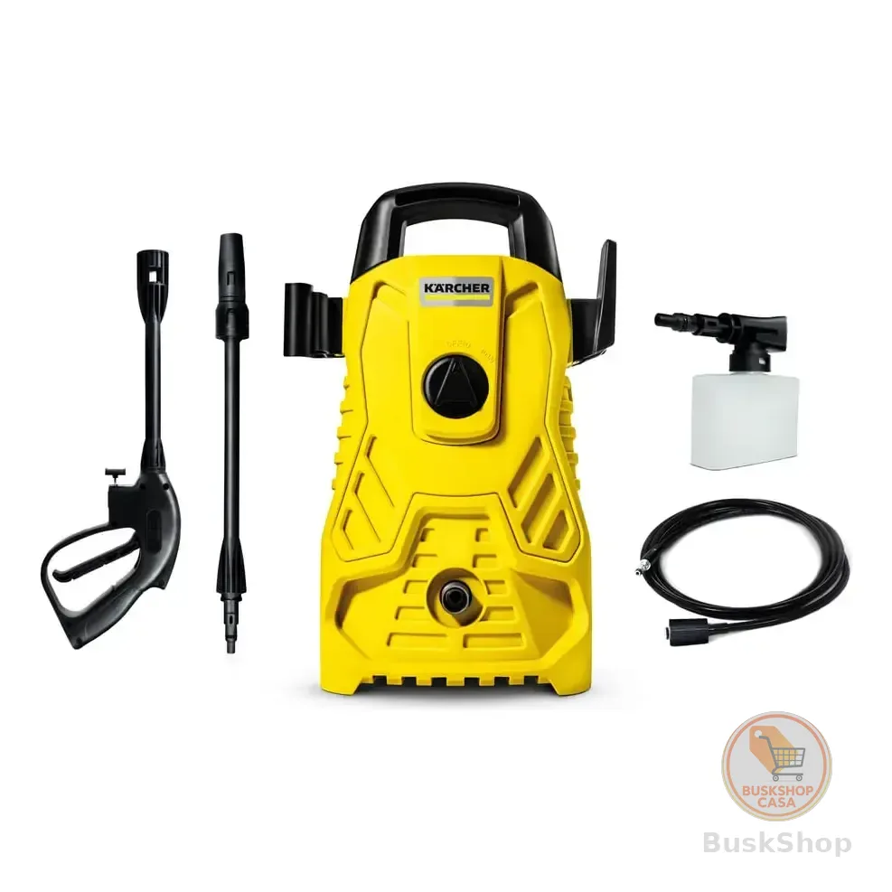 Lavadora De Alta Pressão Kärcher Compacta 1500 Psi/libras 1400w 300l/h Com Aplicador De Detergente E Lança Regulável 127v Amarelo 50/60hz