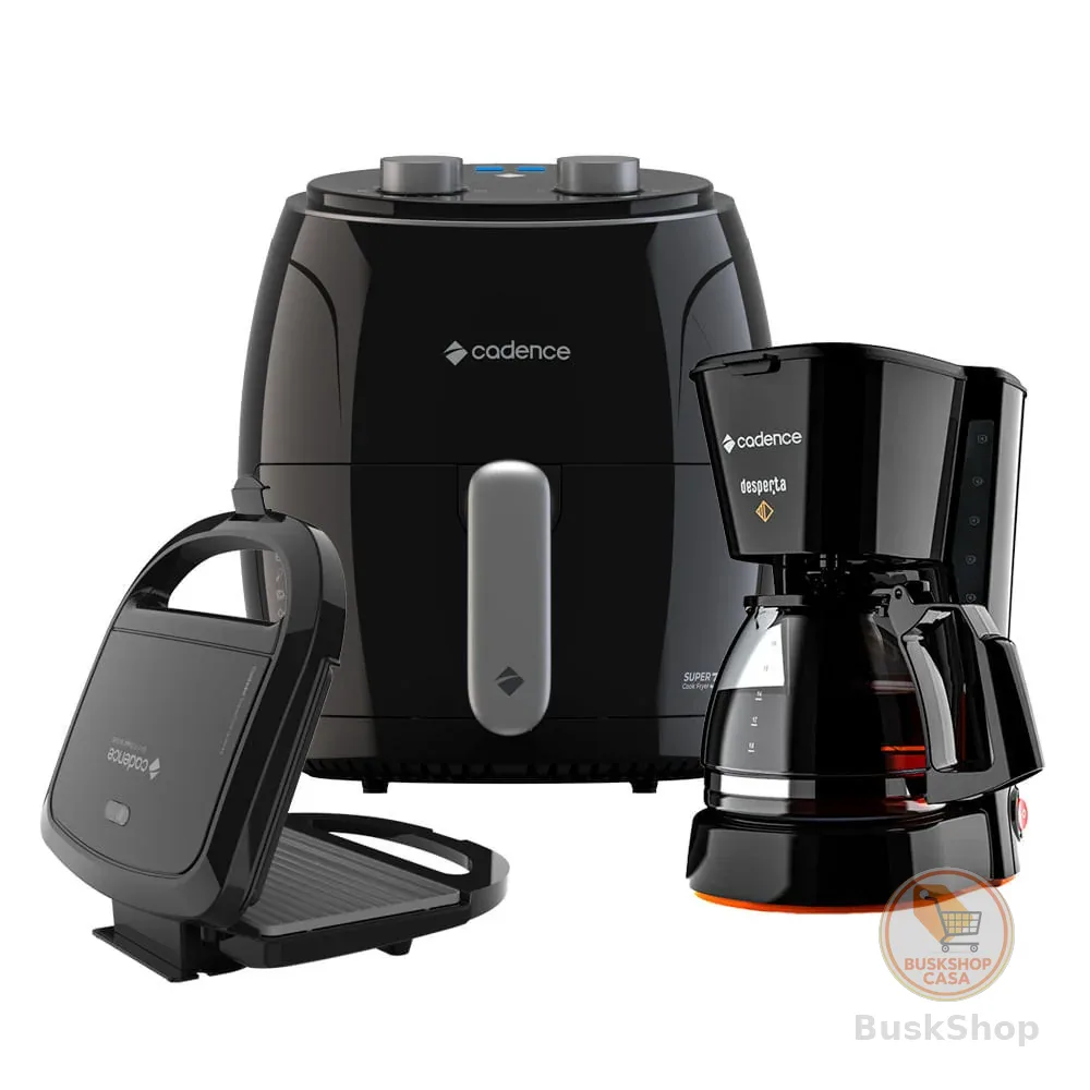 Kit Super Cook Cadence Fritadeira 3,8L - Sanduicheira - Cafeteira