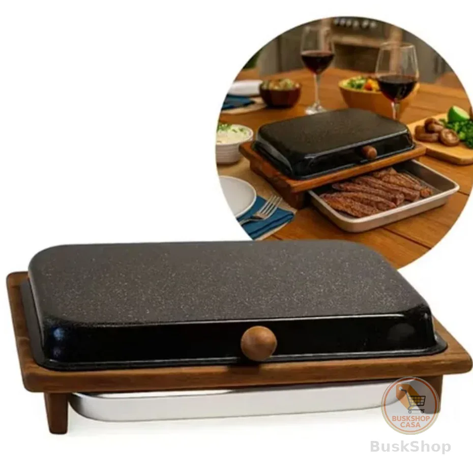 Tábua de Churrasco com Tampa e Bandeja 39cm - Design Moderno e Prático