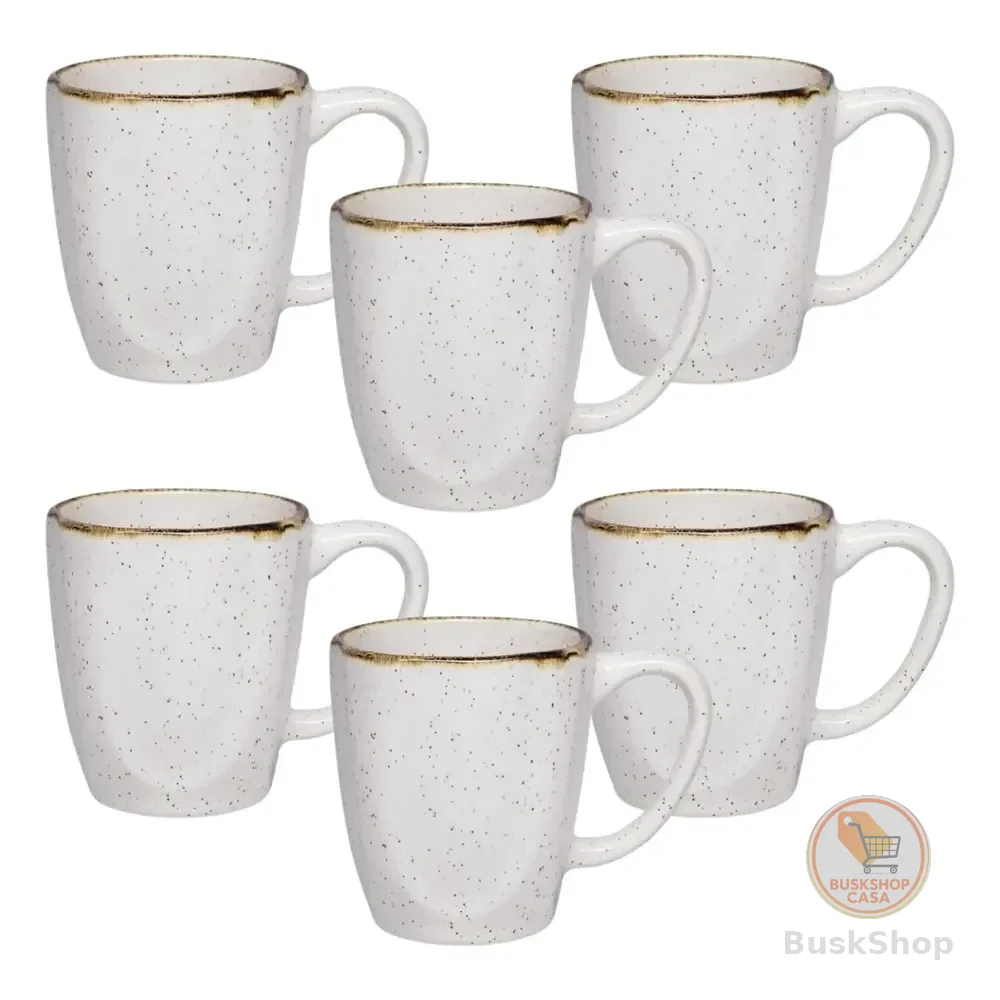 Conjunto De 6 Canecas Ryo Maresia 260ml Oxford Branco
