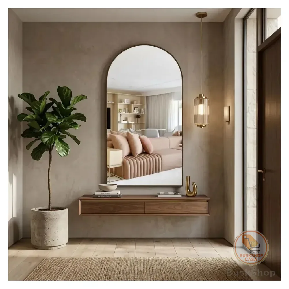 Espelho 100x50 Decorativo Grande Corpo Inteiro Com Moldura Caramelo