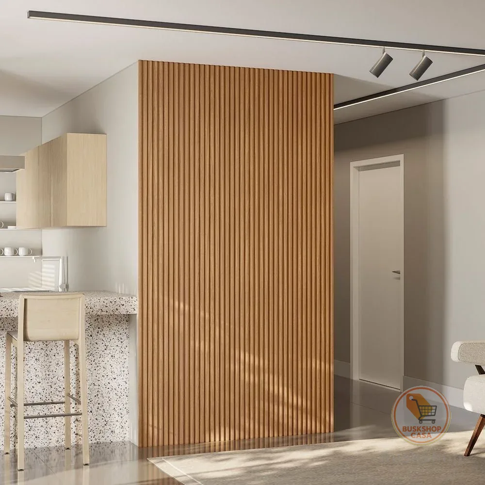 Painel Ripado Modular 2,50x1,41cm (3,53m²) Nature Fosco Marrom Linea Brasil 3.53