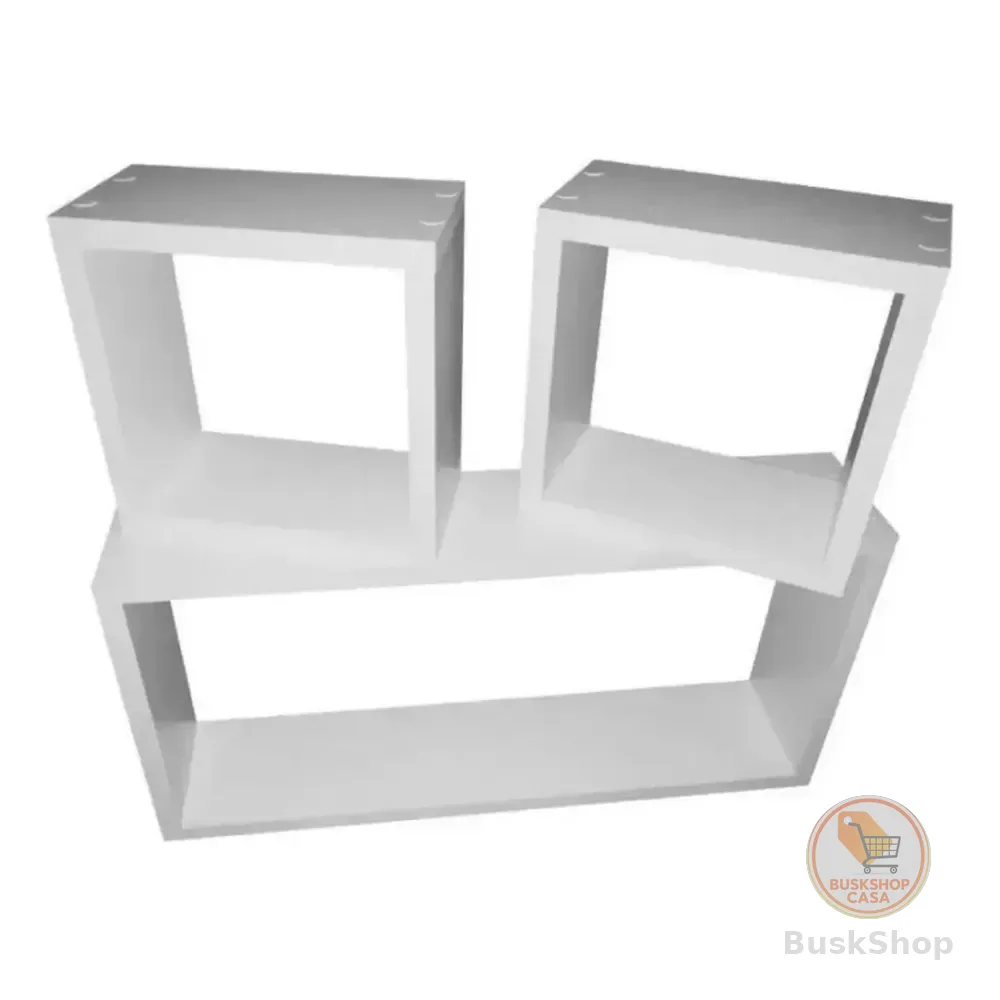 Kit 3 Nichos Mdf Branco 50x25 E 20x20 | Prateleira Decorativa De Parede Para Sala Quarto Cozinha | Organize E Decore Com Estilo