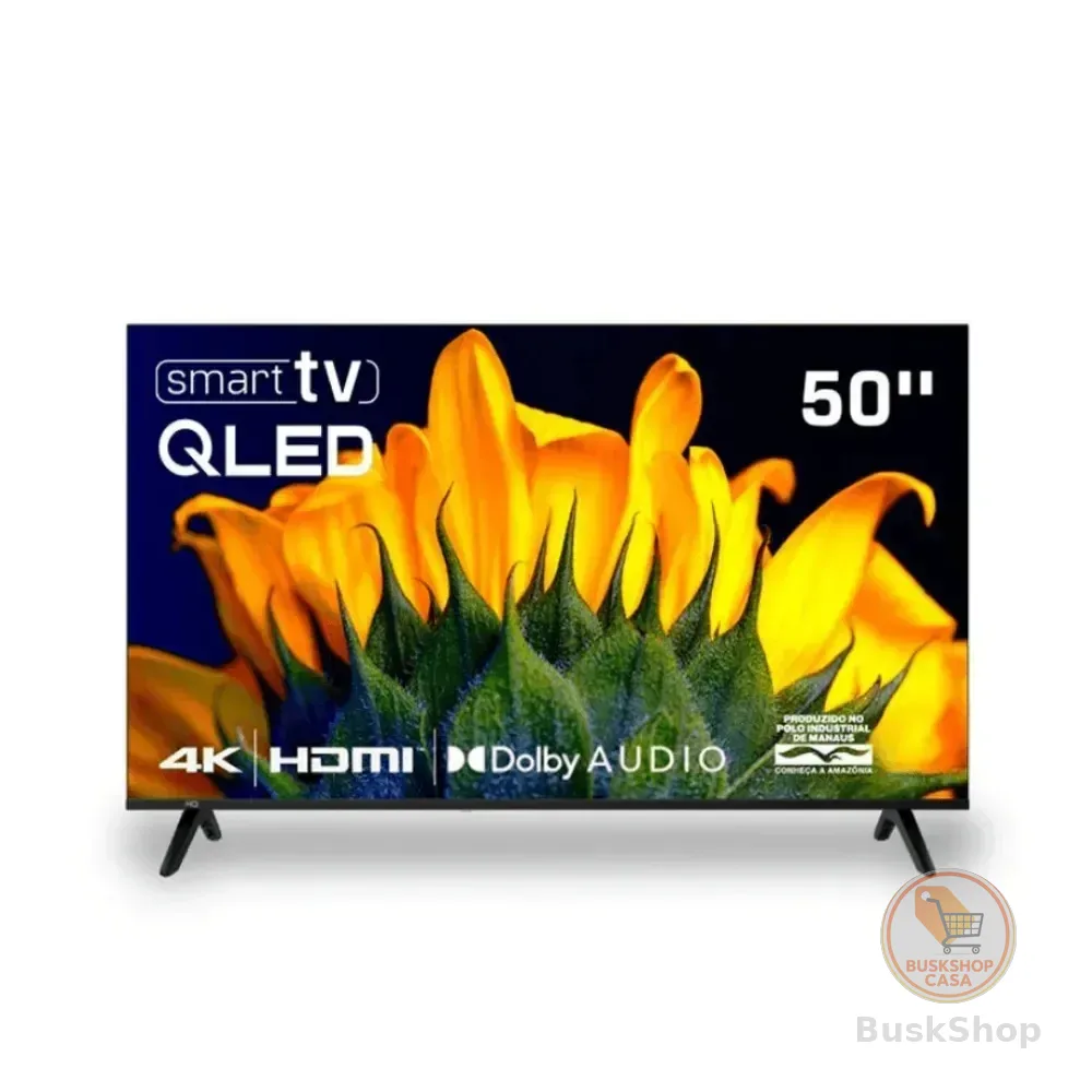 Televisão Smart Tv Hq 50 Qled, 4k Uhd, Dolby Audio, Wi-fi, Bluetooth, 3 Hdmi, 2 Usb, Netflix, Prime Video, Bivolt