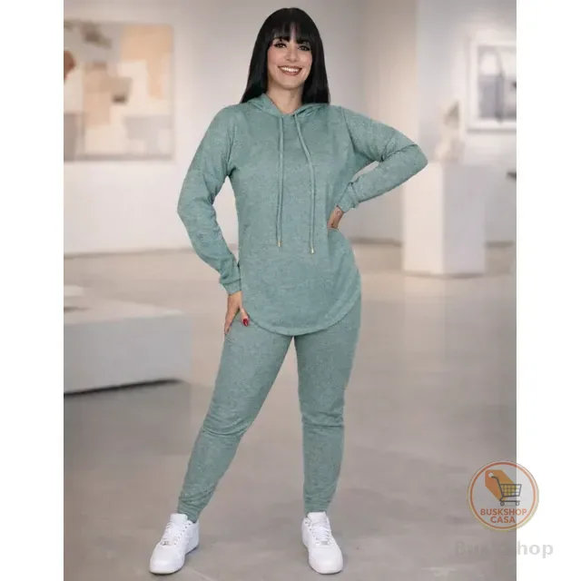 Conjunto De Frio Feminino Roupa De Inverno Blusa E Calça