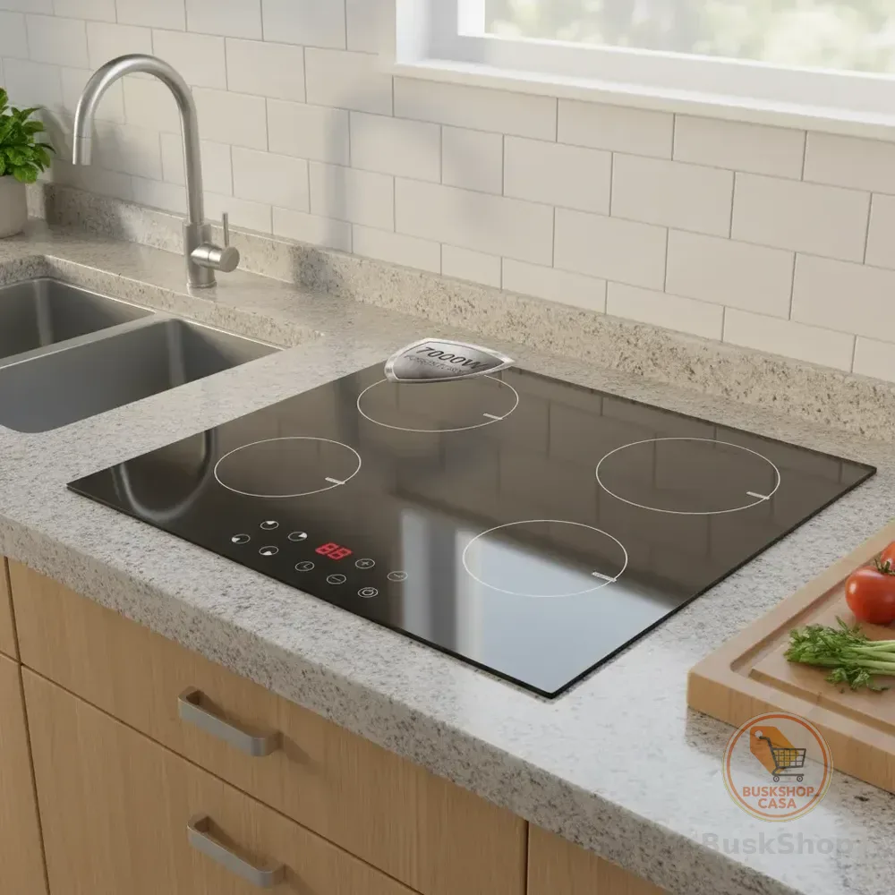 Cooktop De Indução 4 Bocas Com Touch Screen 220v 7000w Preto 220v