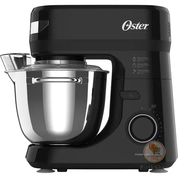Batedeira Planetária Oster Preta 850W 12 Velocidades Tigela Inox 4L OBAT641
