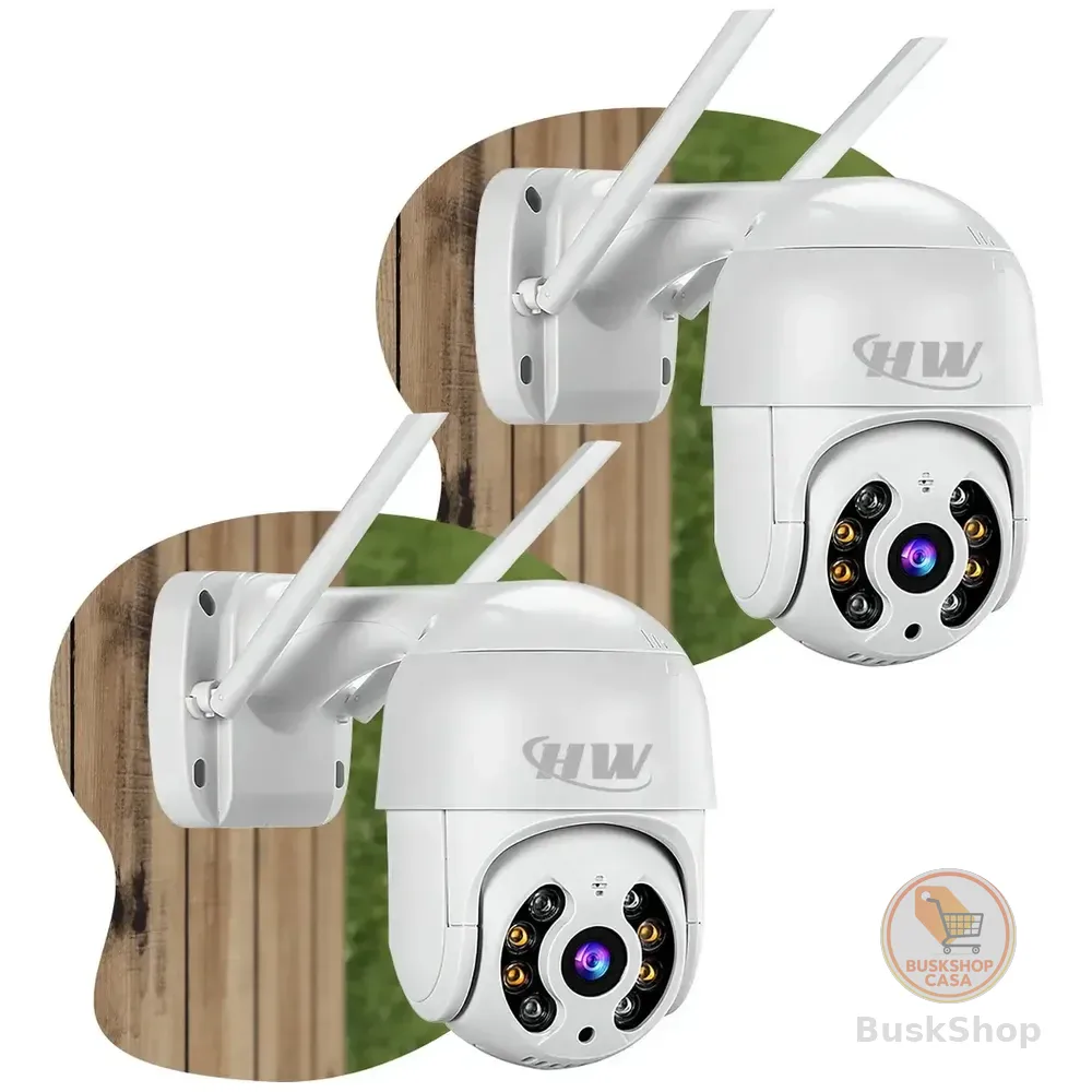 Kit 2 Câmera Segurança Ip Interna Externa Wifi Icsee Infravermelho Prova Dágua - Hw Branco