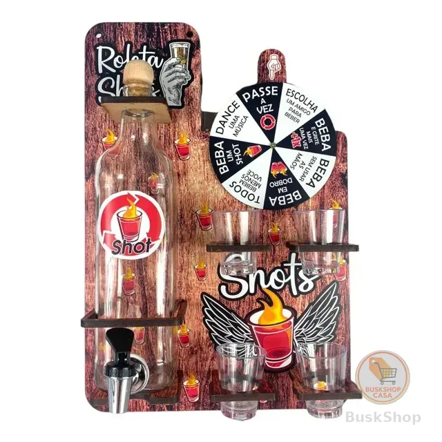 Pingometro Shots Porta Cachaça De Parede Roleta Divertida