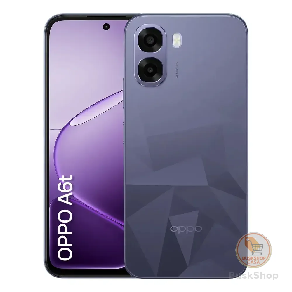 Smartphone Oppo A6t 128gb, 12gb Ram (4gb + 8gb Virtual Ram), Bateria Gigante De 6500mah, Processador Snapdragon, Tela 120hz, Ai Câmera, Ip64 - Violeta Violeta-escuro