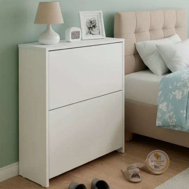 Sapateira com 2 Compartimentos Multiuso Organizador Para Quarto e Closet