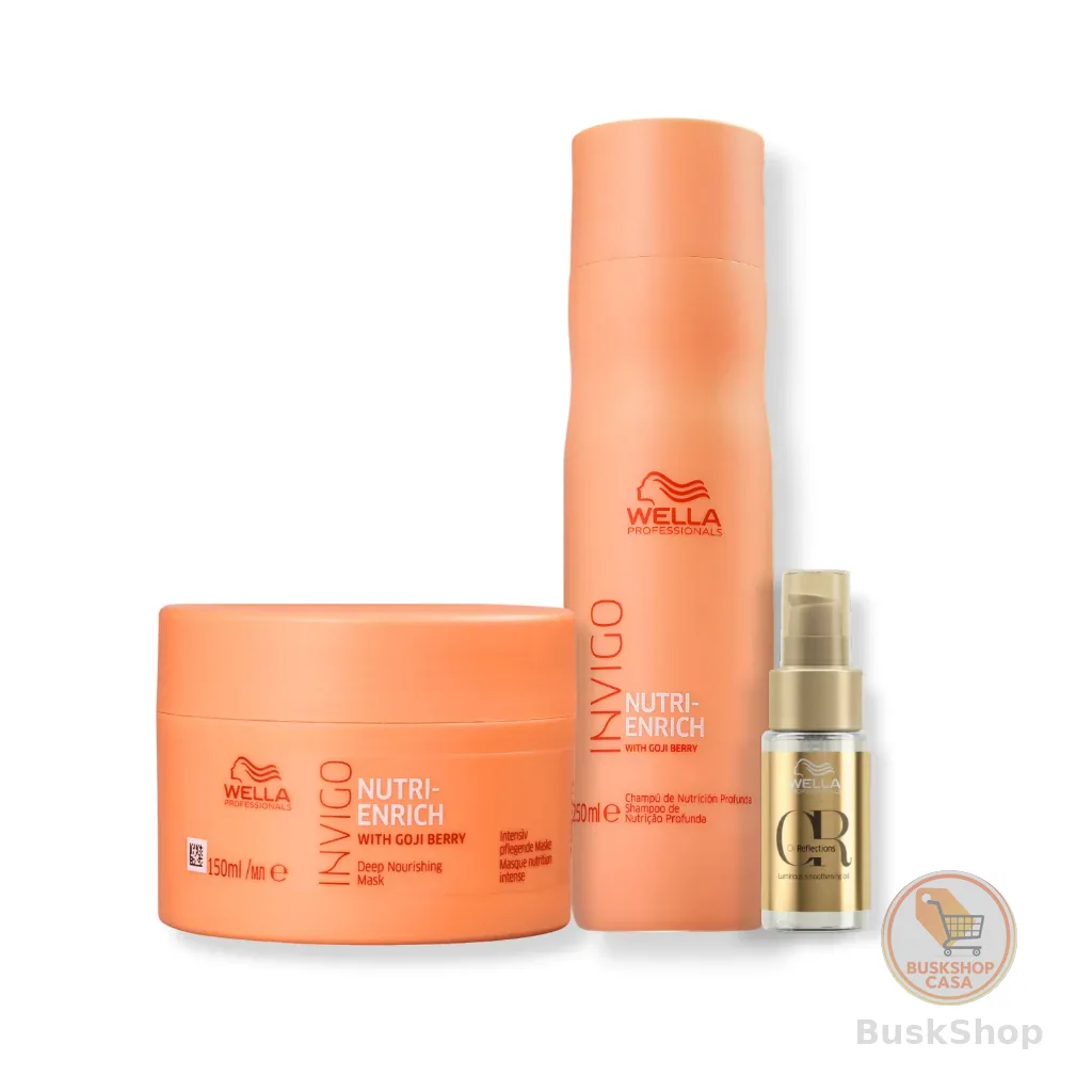 Kit Wella - ( Shampoo 250ml , Máscara 150g Enrich e Óleo Oil Reflections 30ml )