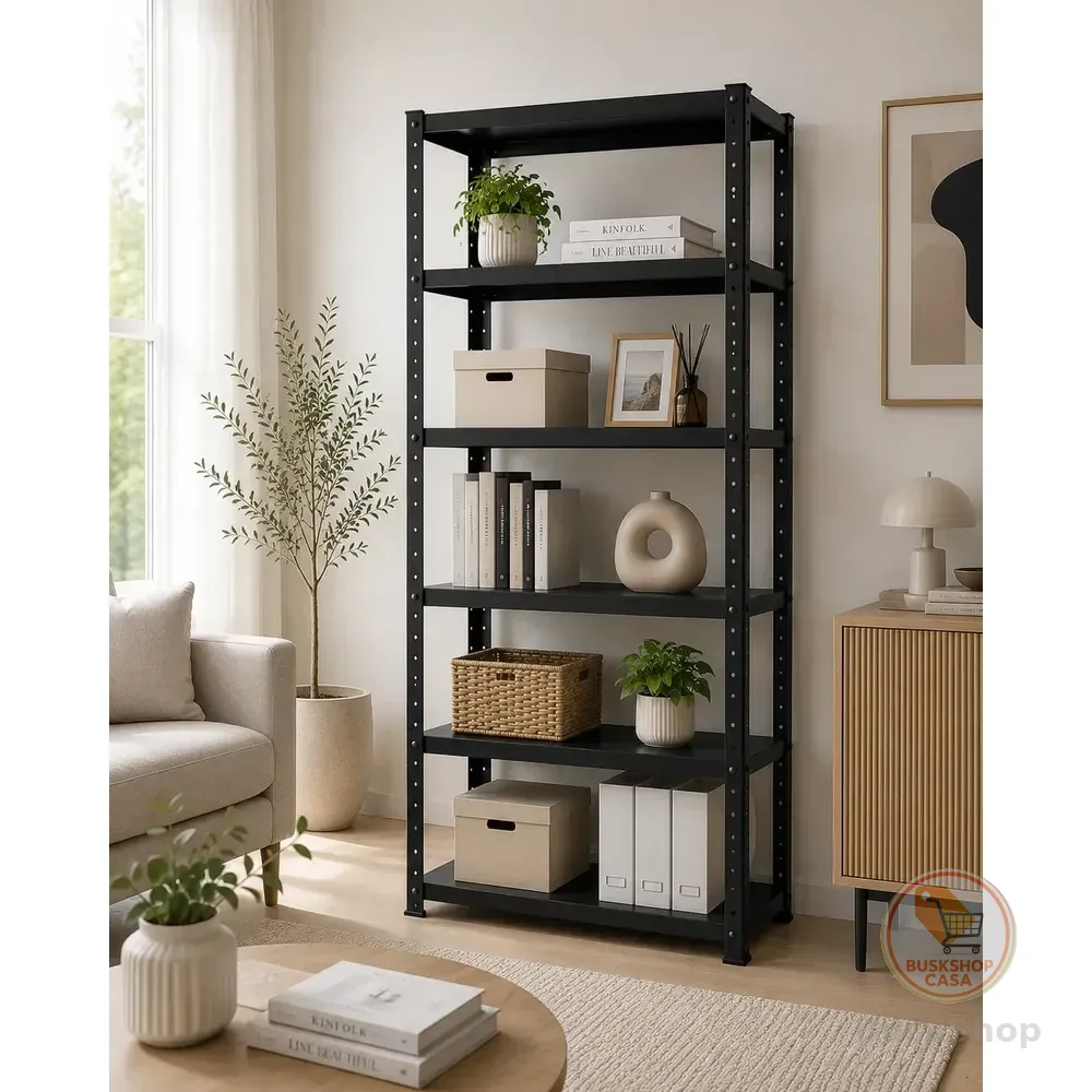 Estante Armário De Aço 6 Bandejas 60cm Na Cor Preta Preto