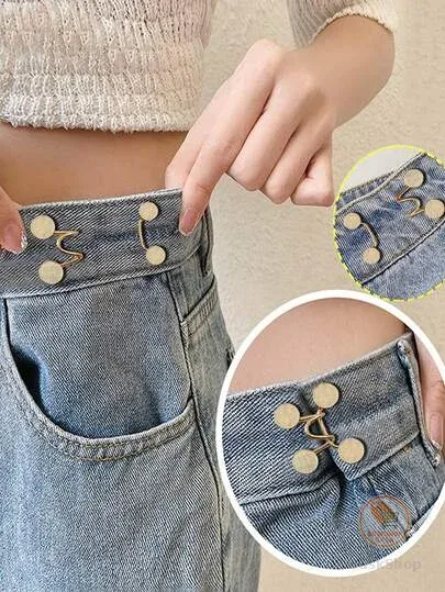 1 Peça Conjunto de Broches Femininos com Broche de Cintura Apertada, Calças de Margarida de Liga Sem Tachas, Denim, Broche de Cintura Ajustável, Acessórios de Vestuário (Sem Cartão)