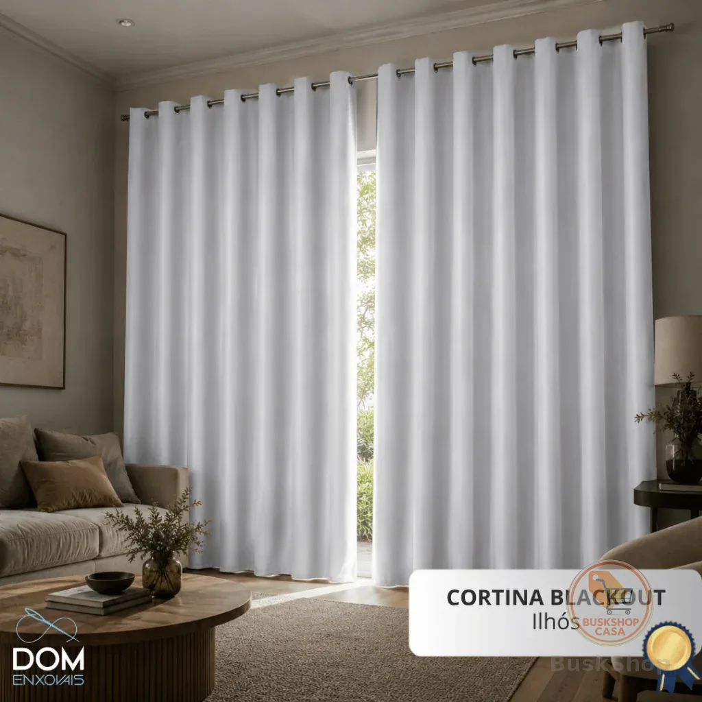 Cortina Blackout Premium  3 Metros - Modelo para Varão/Ilhós - Corta Luz