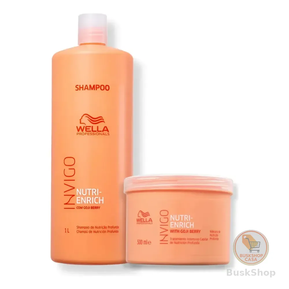 Kit Wella Invigo Nutri Enrich Shampoo 1000ml + Máscara 500ml