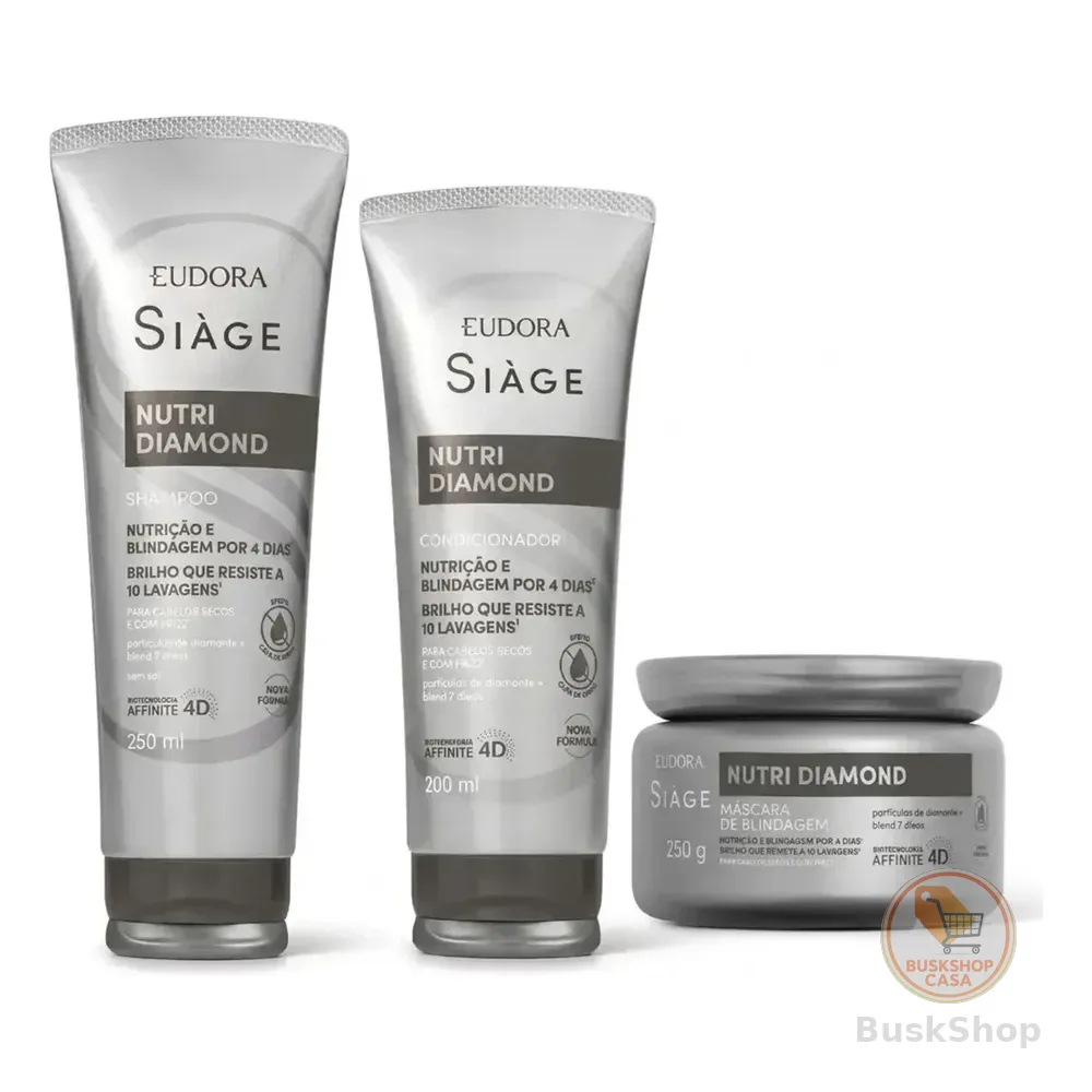 Combo Siàge Nutri Diamond Shampoo, Condicionador E Máscara