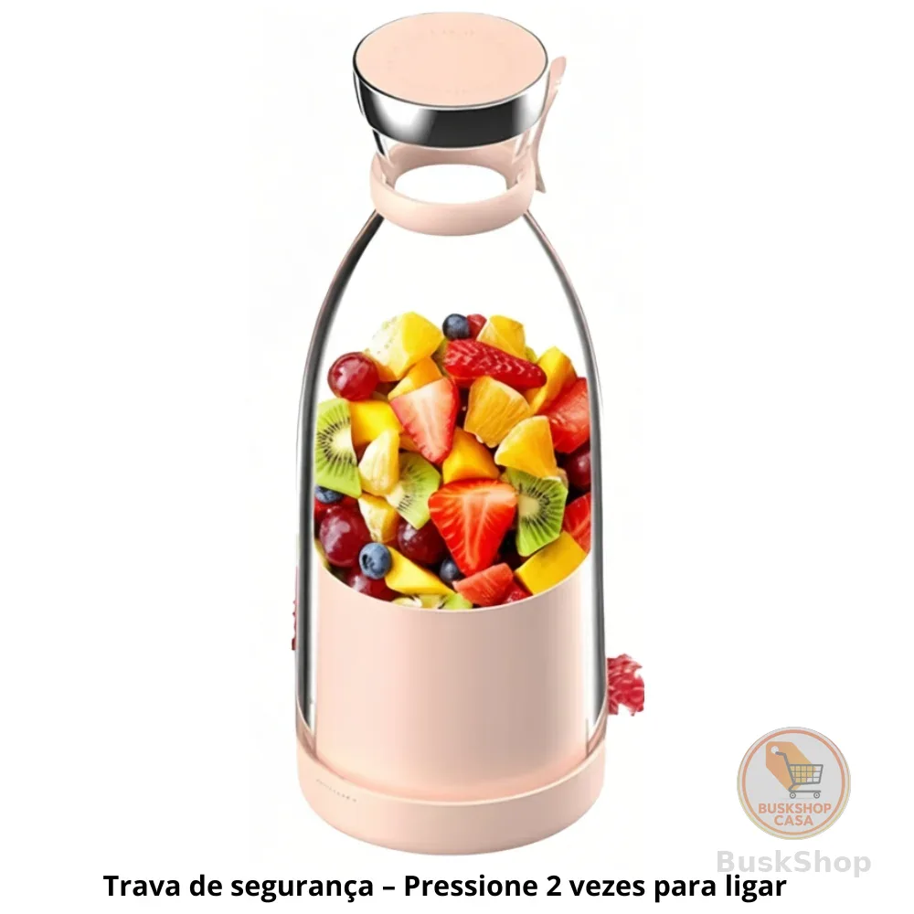 Garrafa Liquidificador Portátil USB – Mini Mixer Para Suco, Vitamina E Shake 420 mL