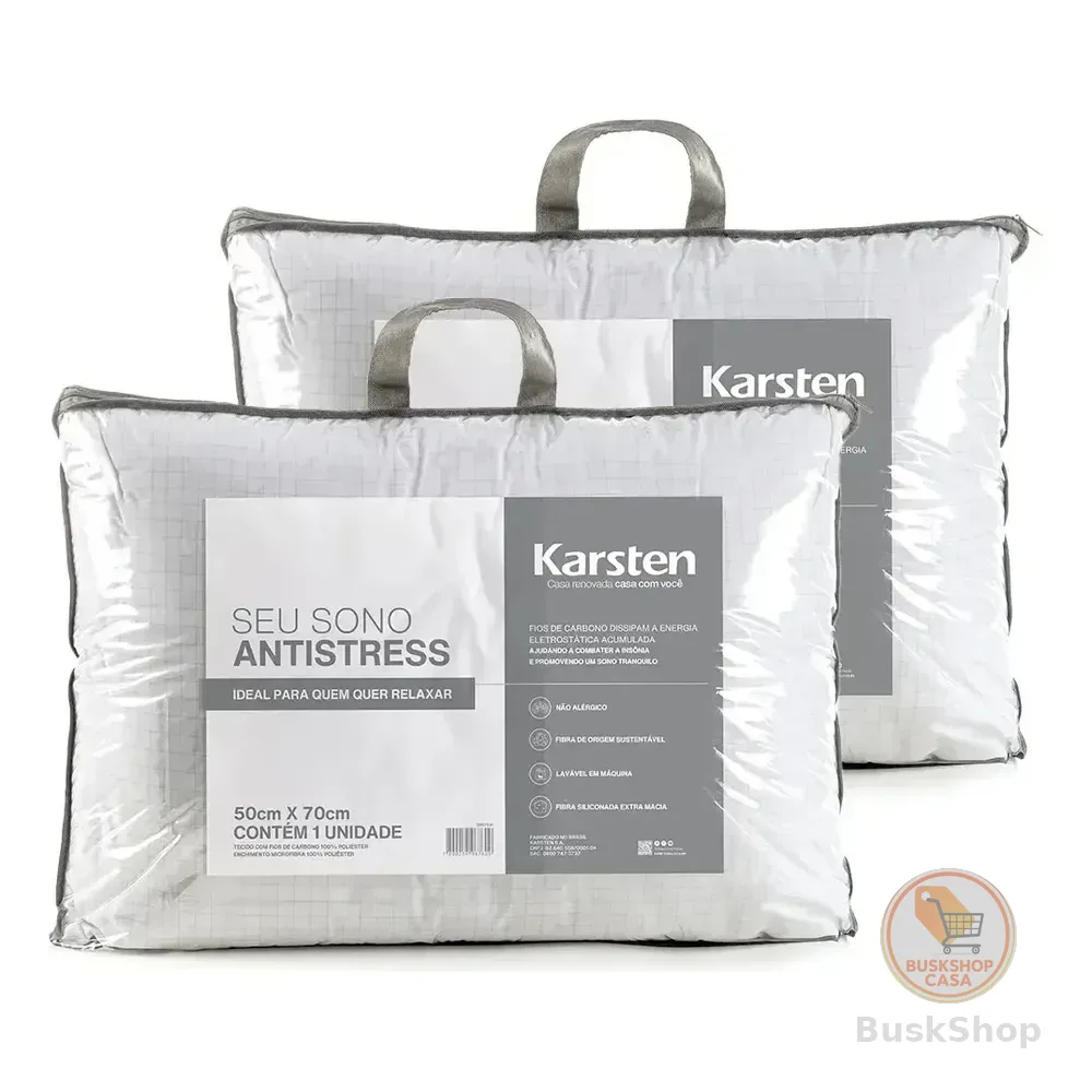 Kit 2 Travesseiros Antialérgico 50x70cm Hotelaria Karsten Branco