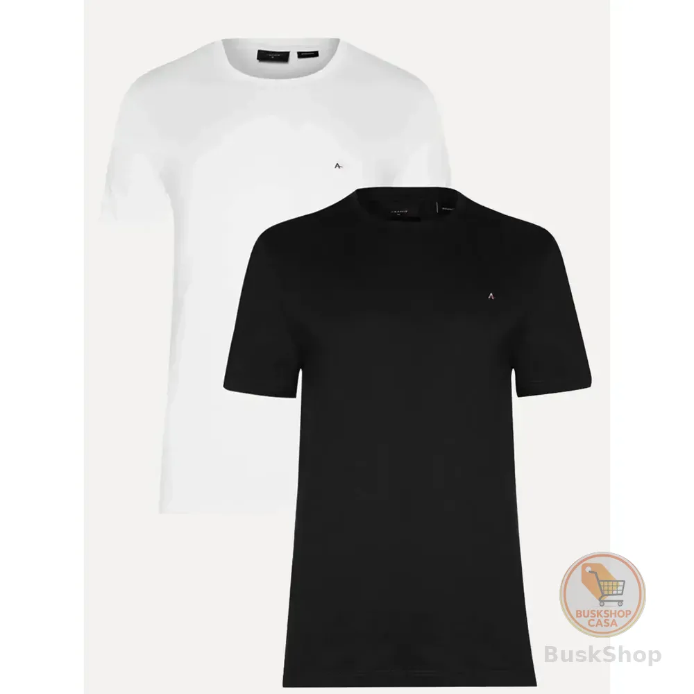 Kit Camisetas Aramis Basic Lisa Preta/branca Preto/branco M/m