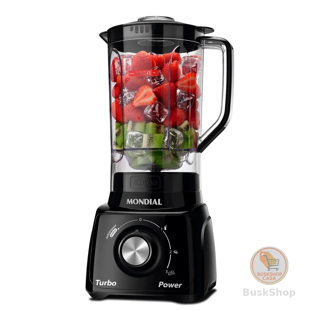 Liquidificador 3 velocidades Turbo Power preto - L-99FB - Mondial