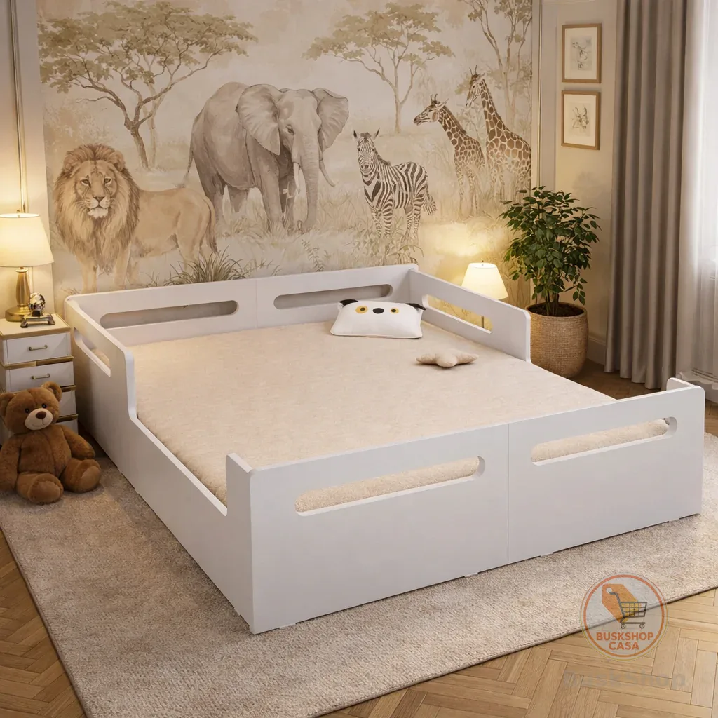 Cama Casal Montessoriana Infantil Baixa e Espaçosa Para Quarto De Crianças