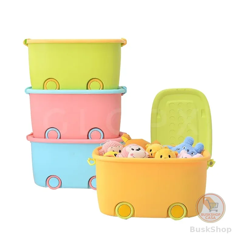KIT 4 unidades - Caixa Organizadora Cesto Multiuso Brinquedo Infantil Quarto Bebê Decorativa - 50L