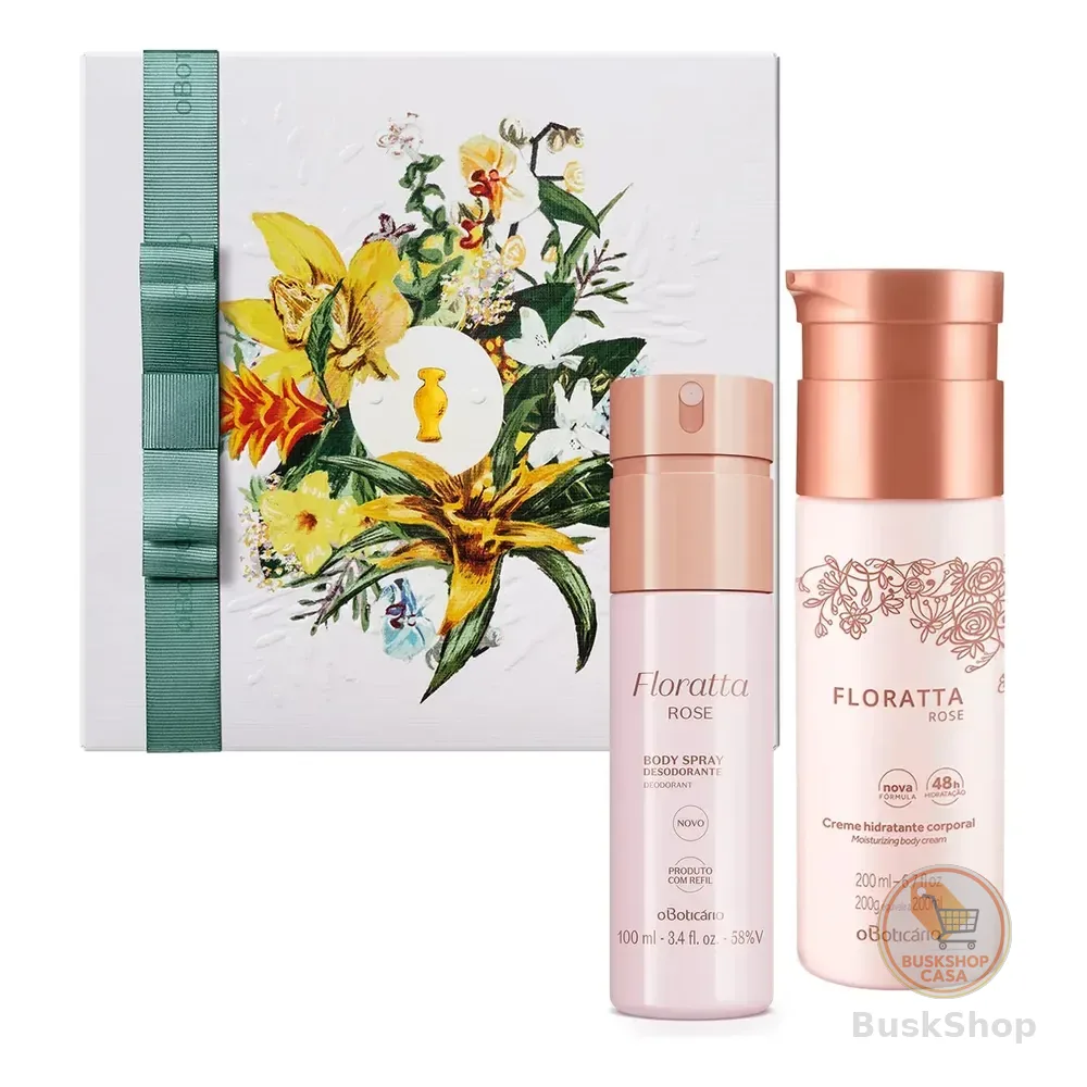Combo Presente Dia Das Mães Floratta Rose: Body Spray 100ml + Creme Corporal 200ml