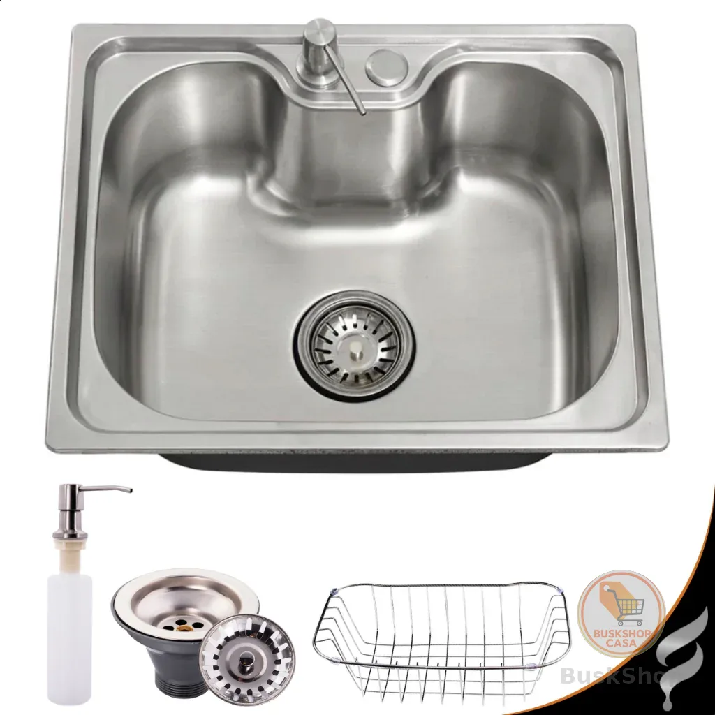 Cuba Gourmet Cozinha Pia Aço Inox 50x40cm/60x42cm Escovada Com acessórios Completa Embutir Sobrepor
