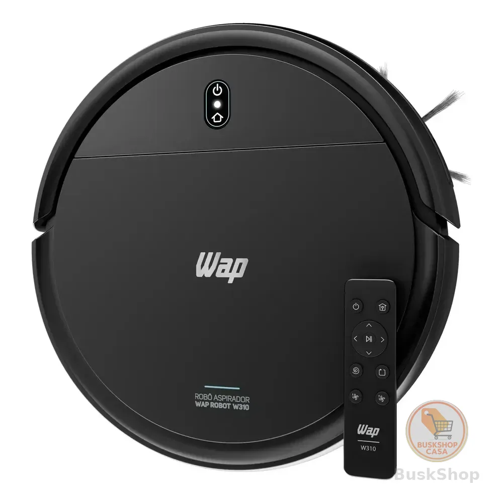 Robô Aspirador Wap Robot W310 3 Em 1 Com Base Carregadora E Controle Remoto Preto 127/220v