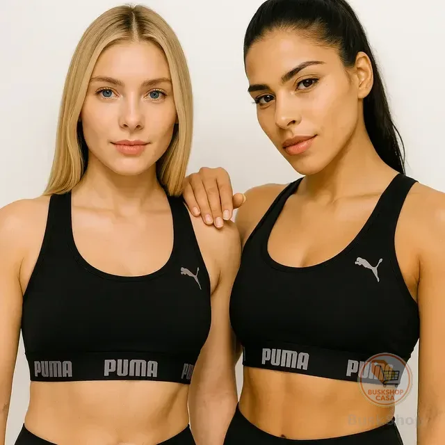 Kit 2 Tops Puma Original Alta Sustentação Academia Fitness