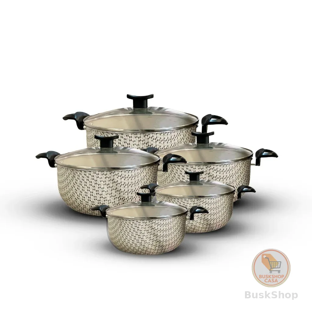 Jogo de Caçarolas 5 Peças Antiaderente Vanilla Alumínio Cozinha Completa! - Durabilidade e Praticidade