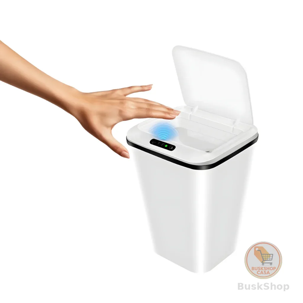 Lixeira com Sensor Automático Inteligente Abre Fácil em Toque Cesto Lixo Casa 16 Litros