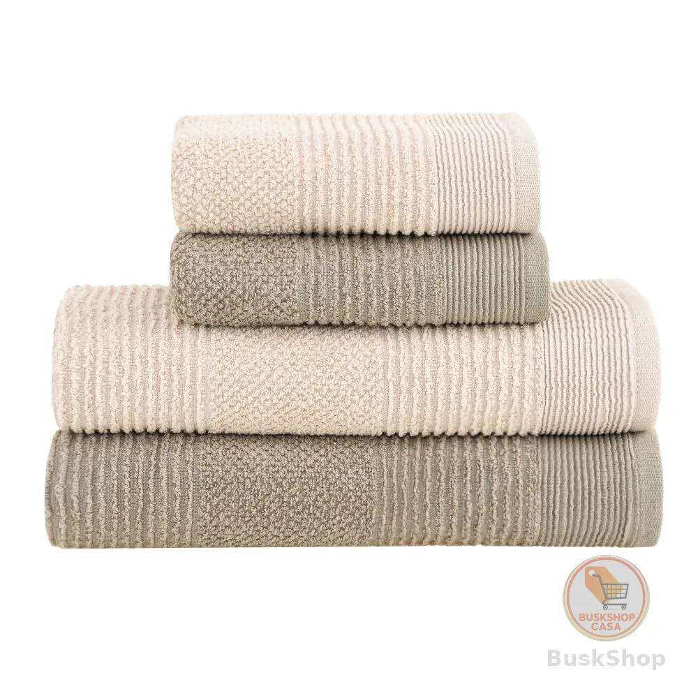 Jogo de Toalhas Buddemeyer Maya Extra Soft Banho Bege/Kaki 4 peças