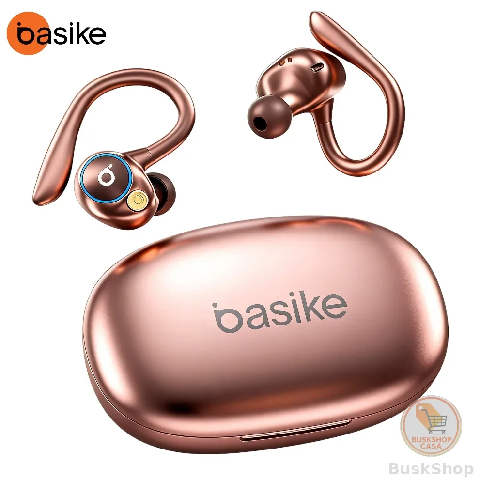 BASIKE Fones De Ouvido Sem Fio Bluetooth Fone Com Microfones Alta Fidelidade Som Estéreo Toque Inteligente Esportes