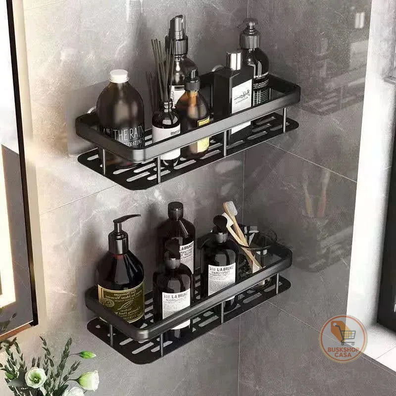 1/2 Peças Suporte de Canto e Reta Porta Shampoo Prateleira Para Banheiro Organizador com Adesivo