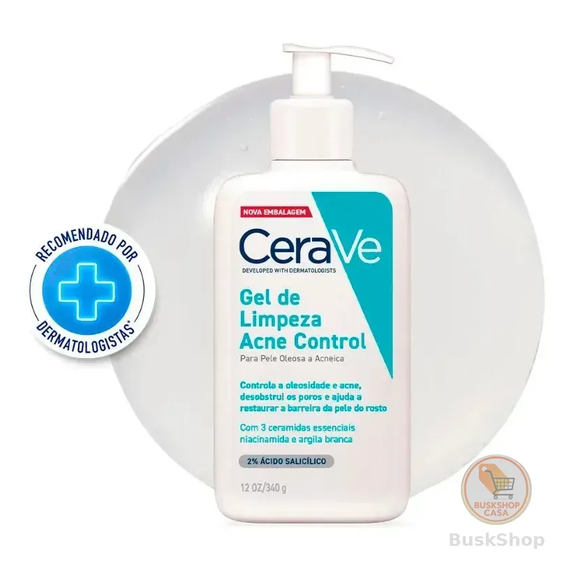 Gel De Limpeza Facial Antiacne Pele Oleosa, Acne Control Cerave, 340g Dia/noite
