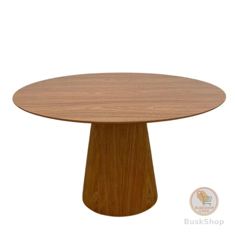 Mesa De Jantar Redonda Cone 120 Cm Freijó Cor Marrom