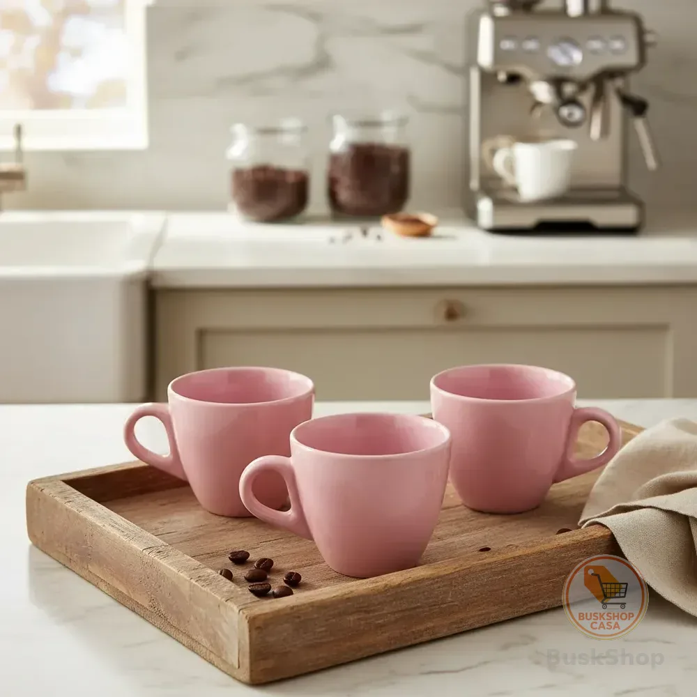12 Xícara Café Cor Rosa Bebê Rosa Bebê Tradicional