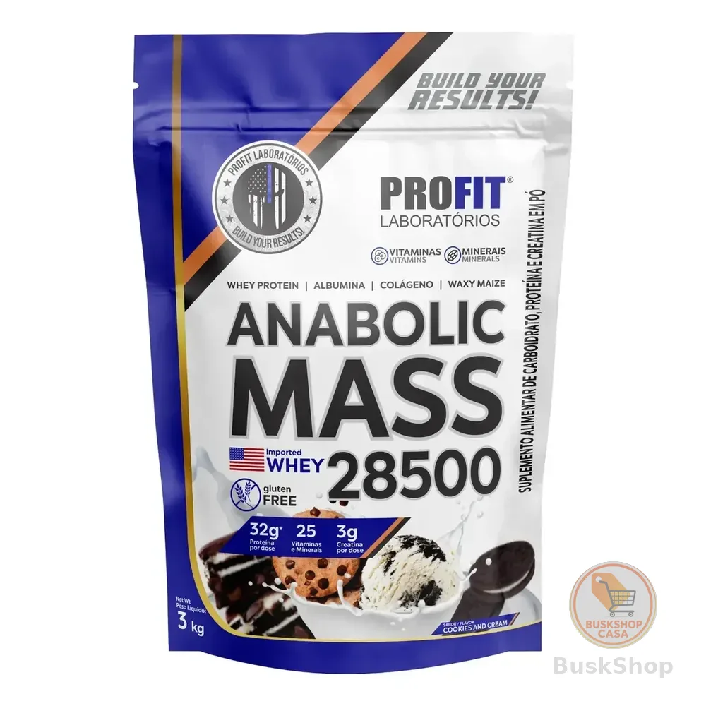 Hipercalórico Anabolic Mass 28500 3kg Profit Labs Cookies And Cream
