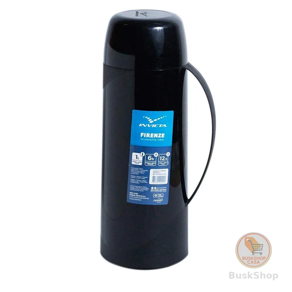 Garrafa Térmica Firenze 1L Preto Invicta