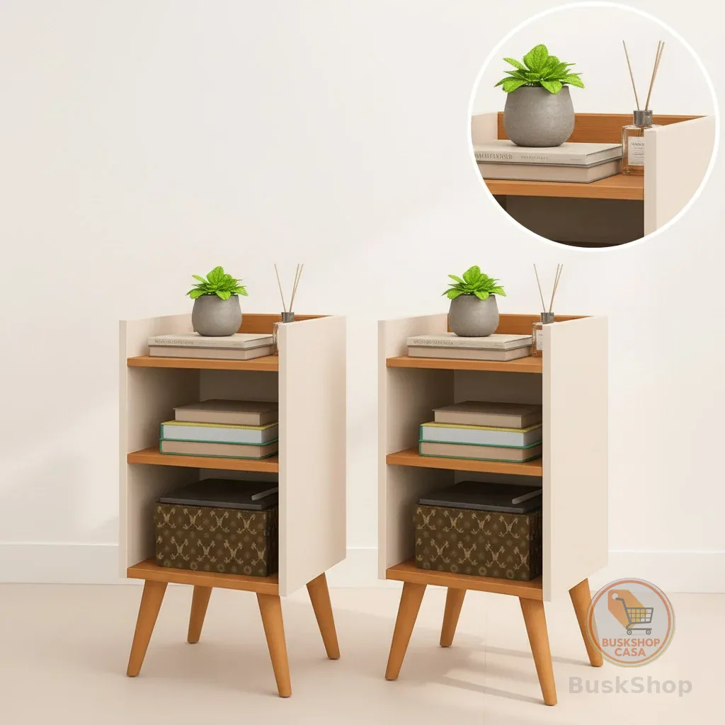 Kit 2 Mesa de Cabeceira ou Unitário para Quarto Charme Retrô Várias Cores Apoio de Cama Mesinha