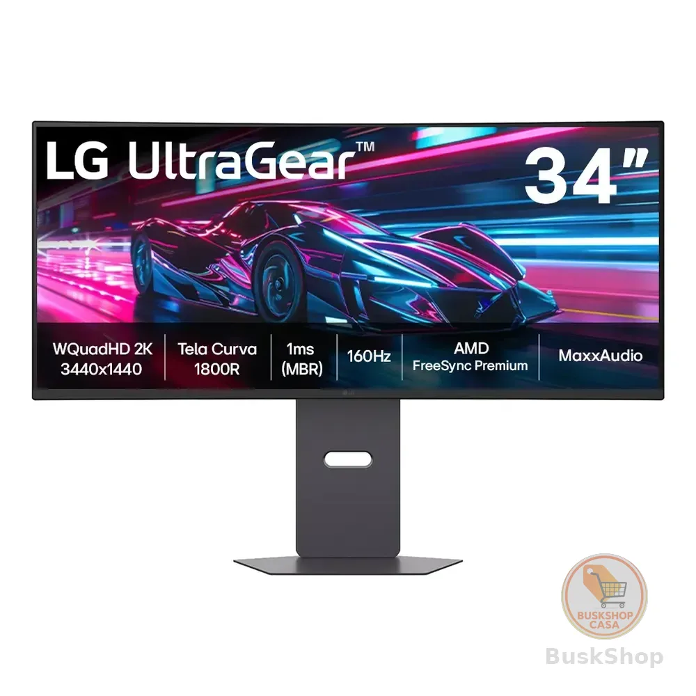 Monitor Gamer LG Ultragear Curvo 34g600a-b 34  Quadhd 2k, Ultrawide 1800r, 160hz, 1ms (mbr), Amd Freesync Premium, Hdr10, Maxxaudio Preto 127/220v