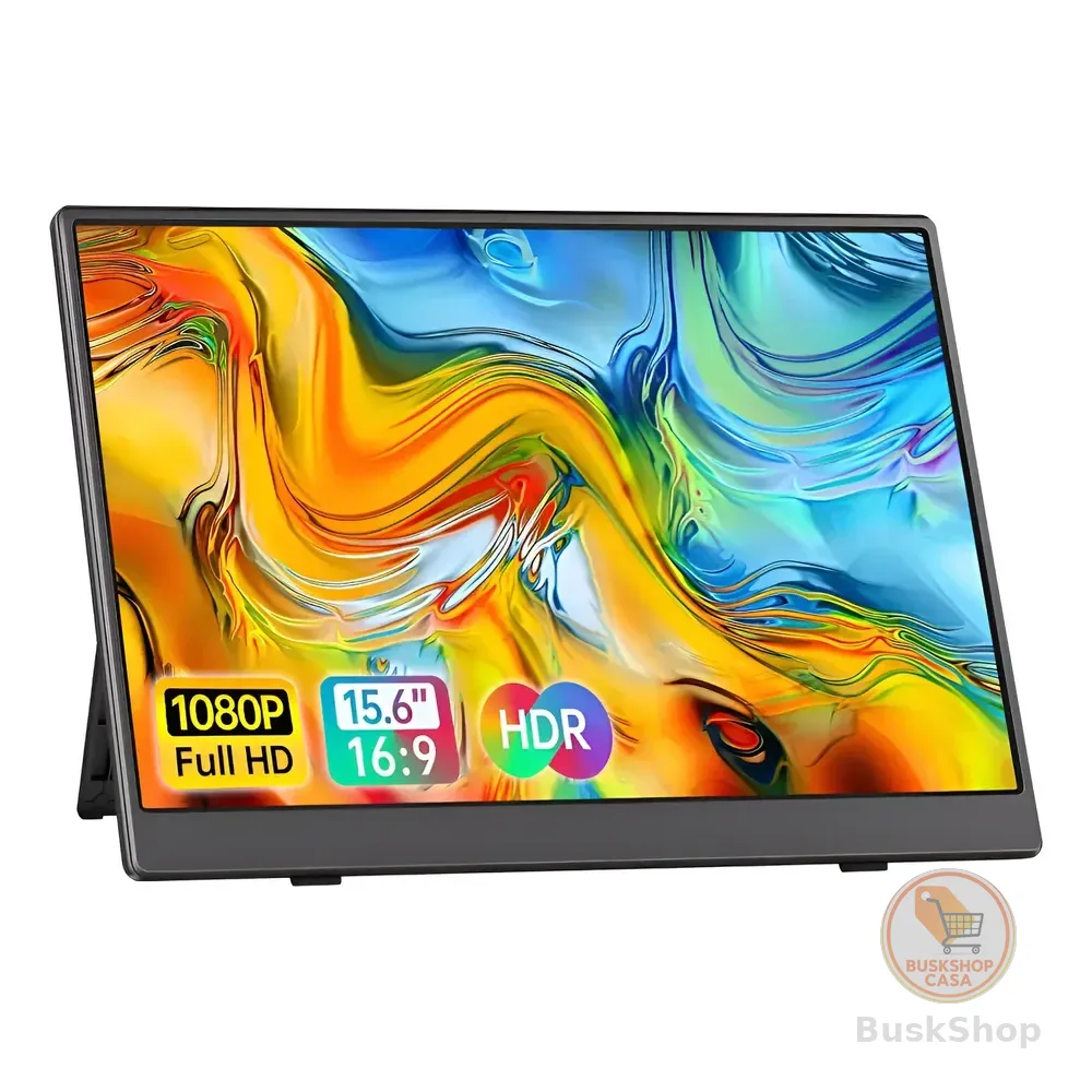 Monitor Portátil 15.6'' Tela Externa Hdr Ips 1080p Ultrafino Preto 127/220v