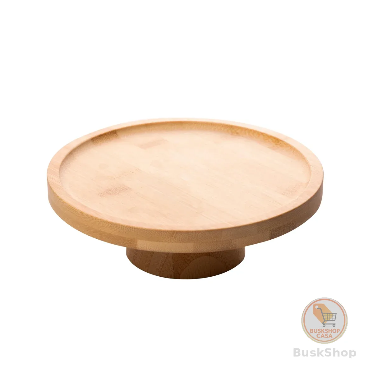 LYOR - Prato para Bolo de Bambu com Pé 18cm x 6cm
