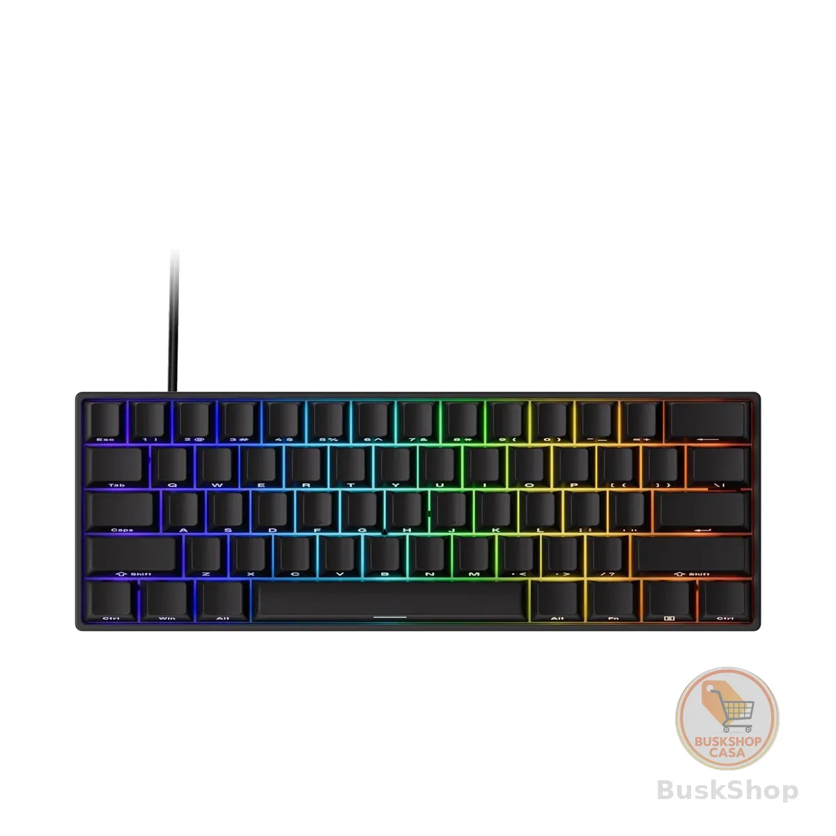 Teclado Mecânico Gamer Magnético Akko x Monsgeek Fun60 Pro SP Preto 8k Switch Akko Glare Linear AKKO01-00005-BLK